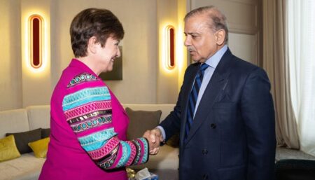Shehbaz Sharif met IMF MD to Reaffirm Pakistan’s Commitment Shehbaz Sharif met IMF MD to Reaffirm Pakistan's Commitment